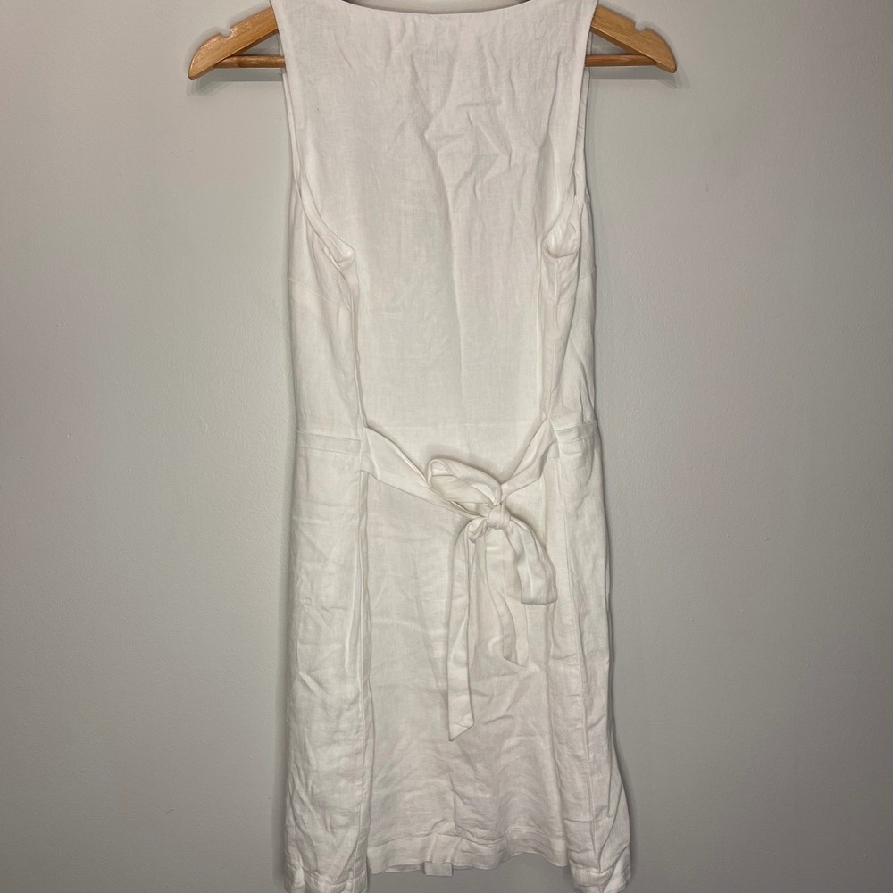 NWT A New Day Small White Linen‎ Button Front Square Neck Tank Dress Resort Wear - Picture 3 of 7